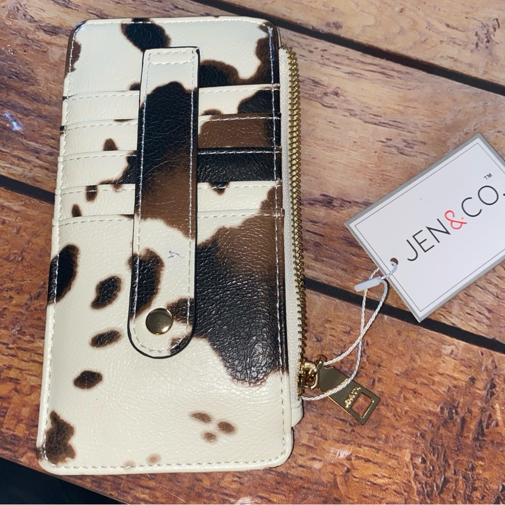 Jen & Co. Cow Cow Print Vegan Wallet